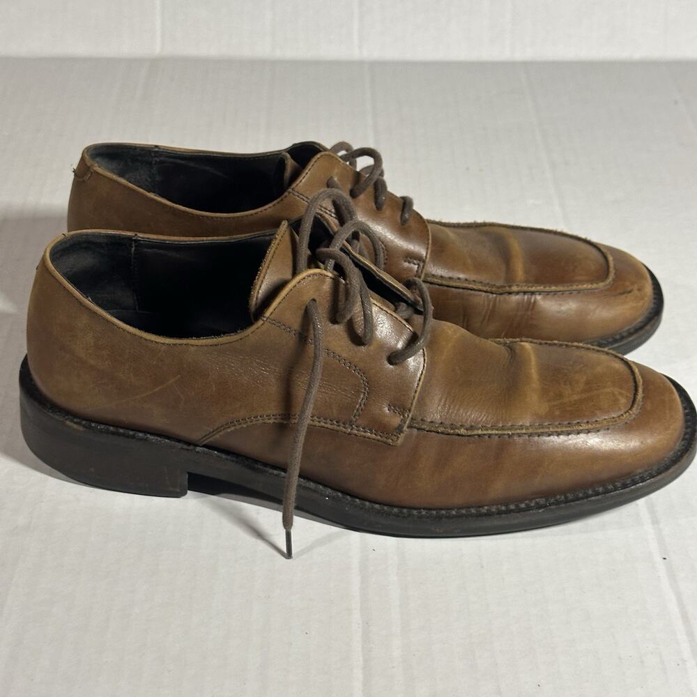 J.‎ Crew Derby Shoes Men's 10 Apron Toe All Leather Made in Italy Brown